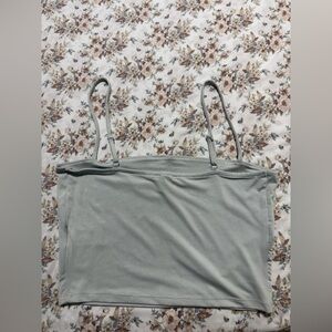 Express Light Gray Crop Top